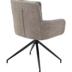 CLP Eetkamerstoel Somers zwart Frame - Stof - taupe