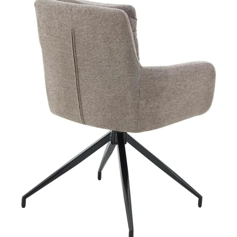 CLP Eetkamerstoel Somers zwart Frame - Stof - taupe