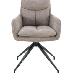 CLP Eetkamerstoel Somers zwart Frame - Stof - taupe