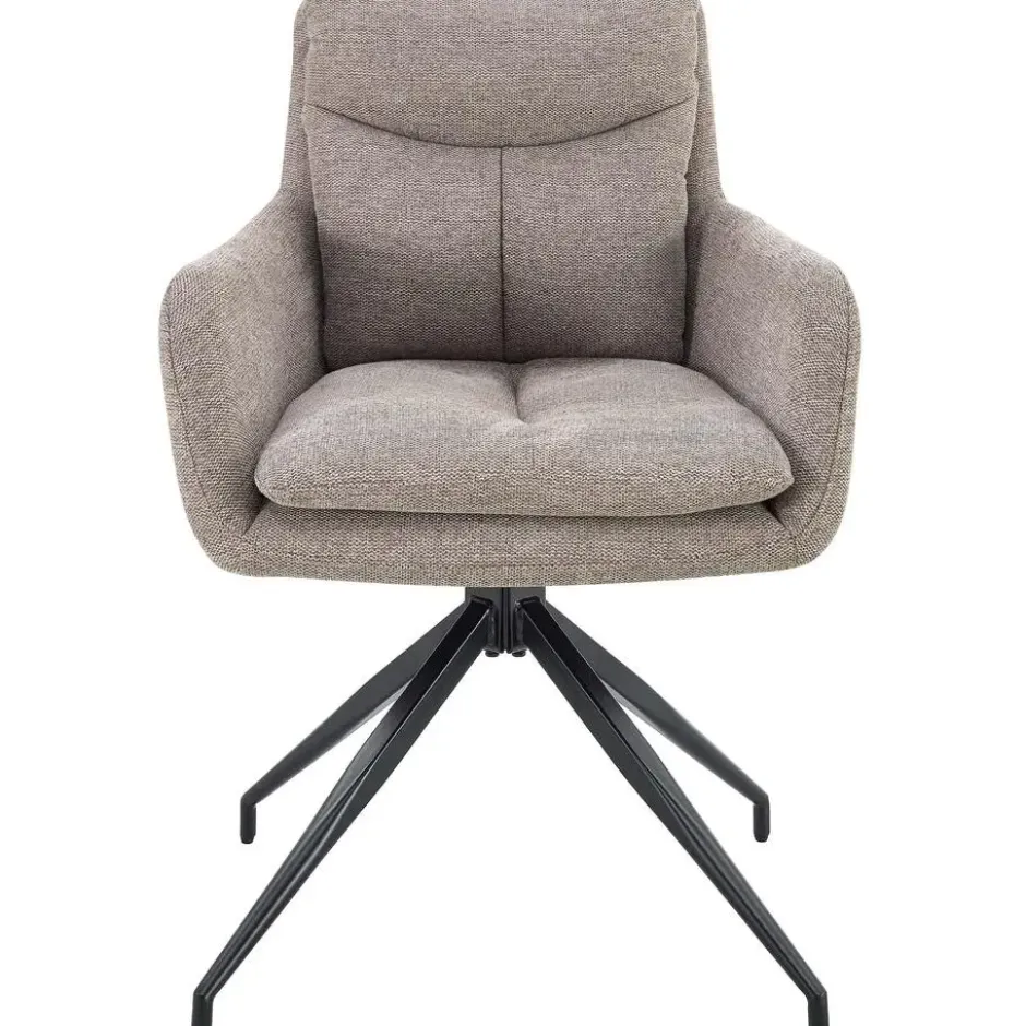 CLP Eetkamerstoel Somers zwart Frame - Stof - taupe