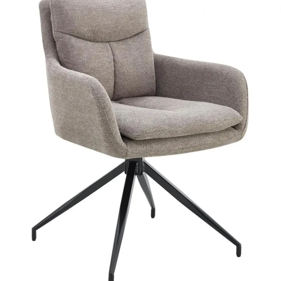 CLP Eetkamerstoel Somers zwart Frame - Stof - taupe