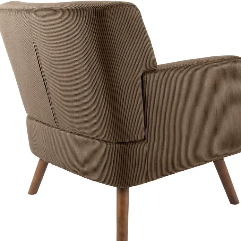 CLP Fauteuil Kioni bruin Frame - Ribstof - donkerbruin