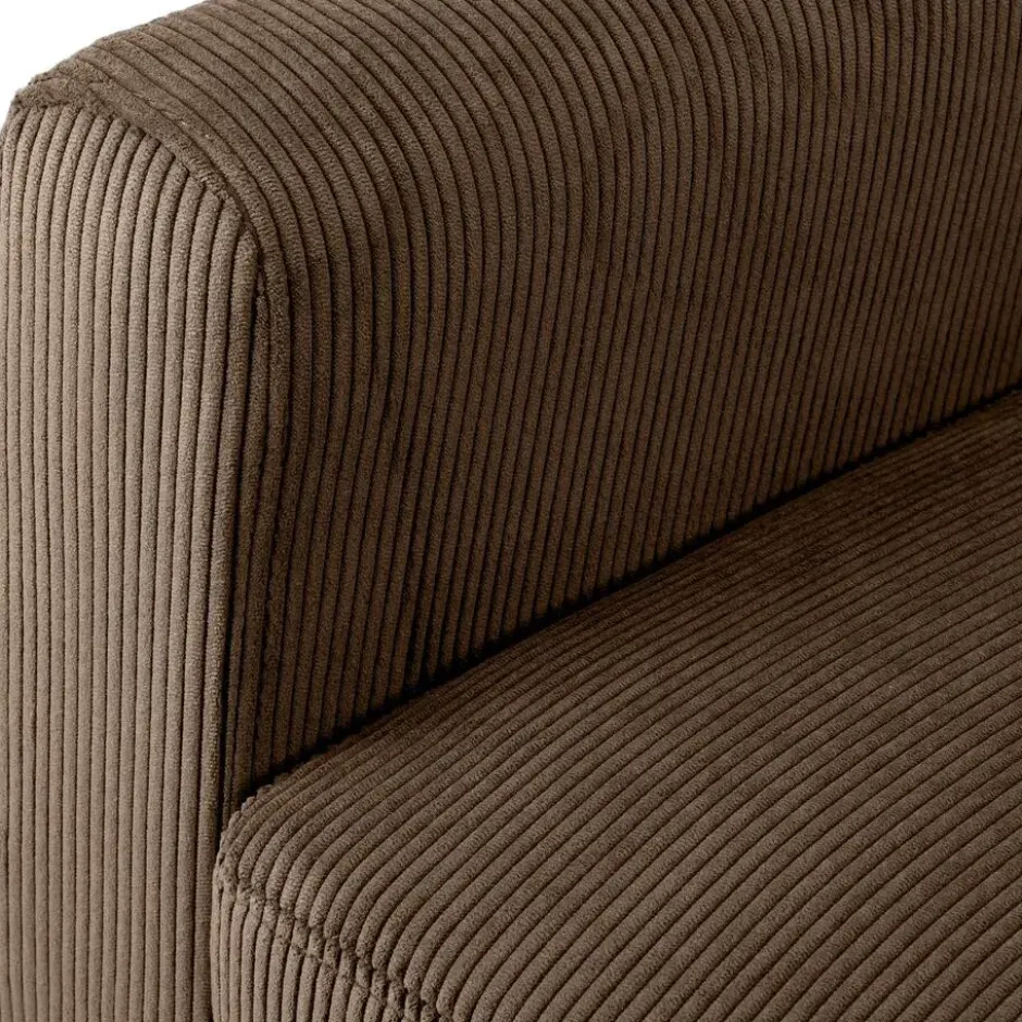CLP Fauteuil Kioni bruin Frame - Ribstof - donkerbruin