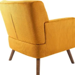 CLP Fauteuil Kioni bruin Frame - Ribstof - oranje