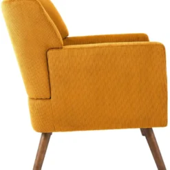 CLP Fauteuil Kioni bruin Frame - Ribstof - oranje