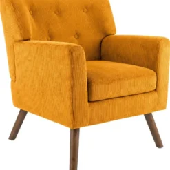CLP Fauteuil Kioni bruin Frame - Ribstof - oranje