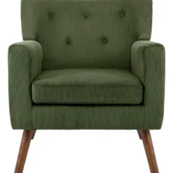 CLP Fauteuil Kioni bruin Frame - Ribstof - groen
