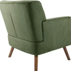 CLP Fauteuil Kioni bruin Frame - Ribstof - groen
