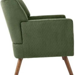 CLP Fauteuil Kioni bruin Frame - Ribstof - groen