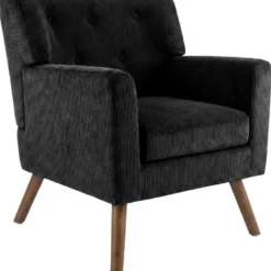 CLP Fauteuil Kioni bruin Frame - Ribstof - zwart
