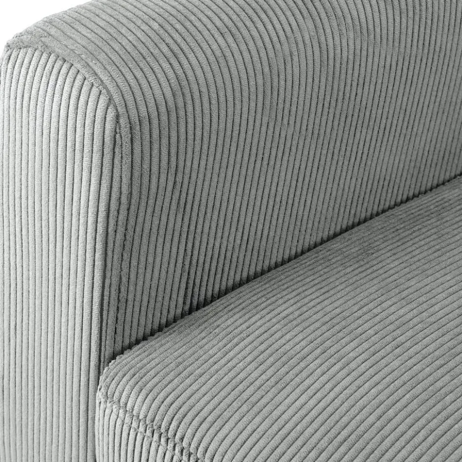 CLP Fauteuil Kioni bruin Frame - Ribstof - grijs