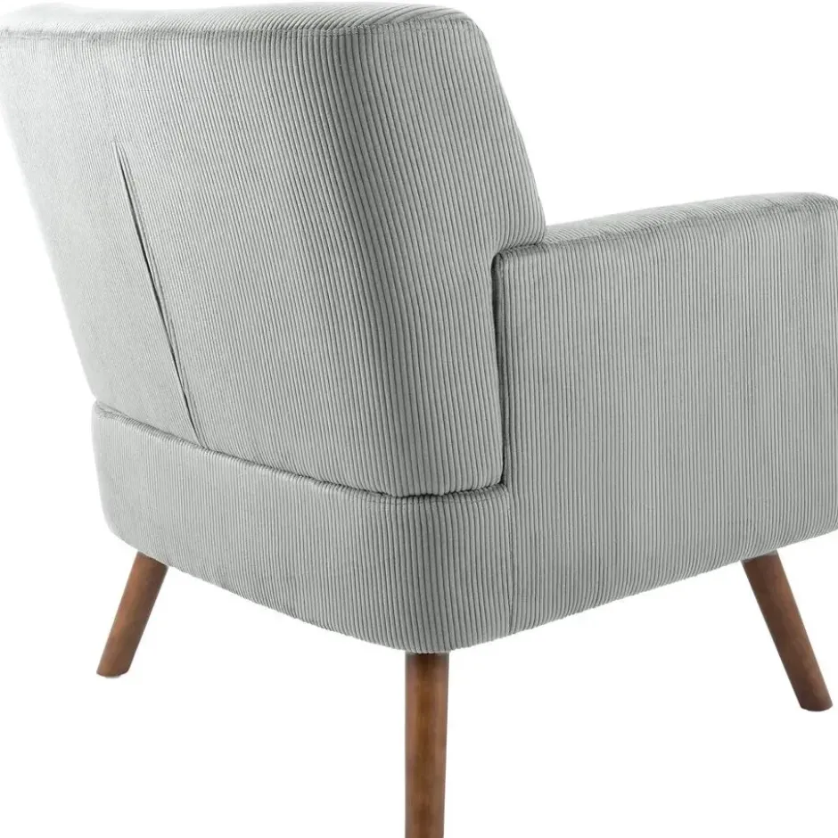 CLP Fauteuil Kioni bruin Frame - Ribstof - grijs