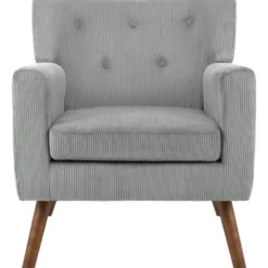 CLP Fauteuil Kioni bruin Frame - Ribstof - grijs
