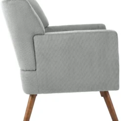 CLP Fauteuil Kioni bruin Frame - Ribstof - grijs