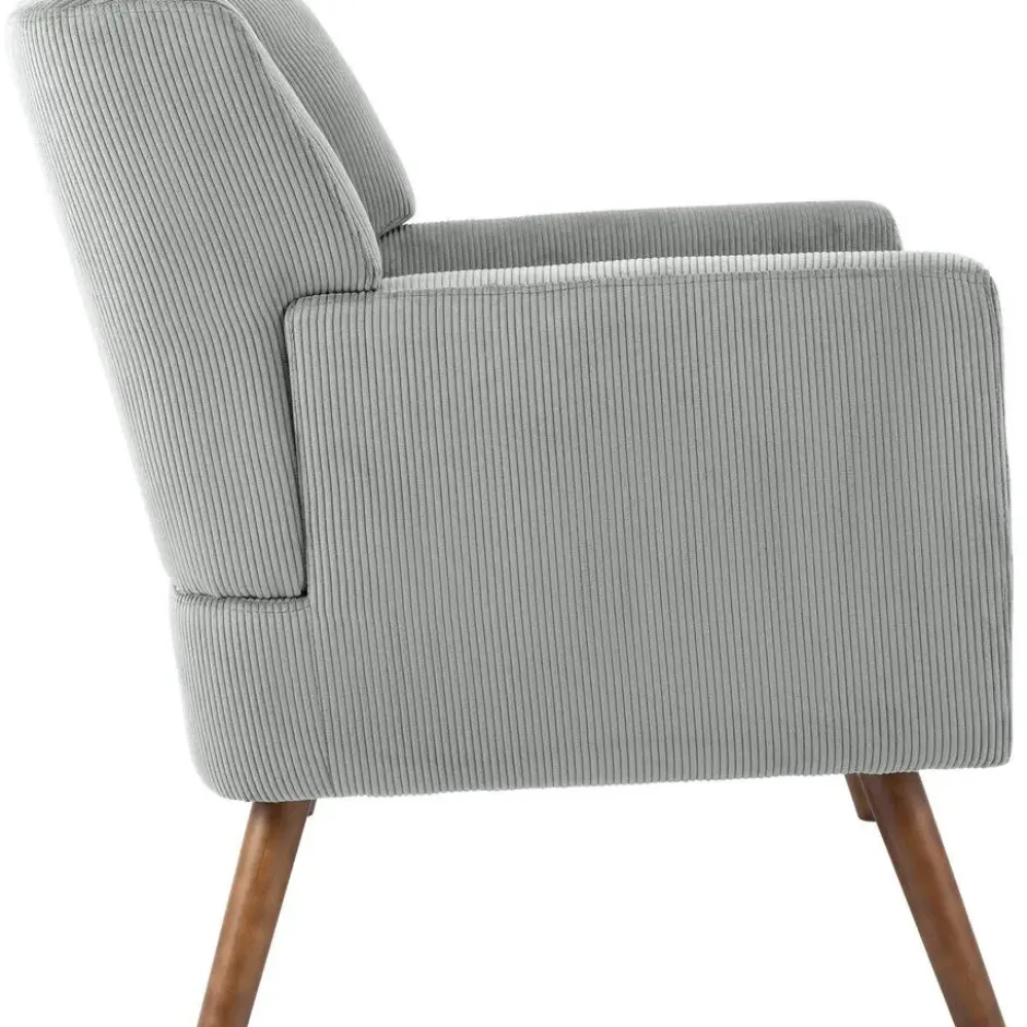 CLP Fauteuil Kioni bruin Frame - Ribstof - grijs