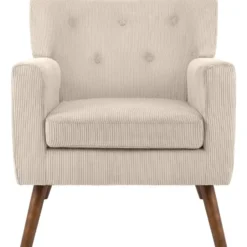 CLP Fauteuil Kioni bruin Frame - Ribstof - creme
