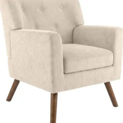 CLP Fauteuil Kioni bruin Frame - Ribstof - creme