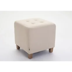 CLP Hocker Pharao antiek licht Frame - Stof - creme