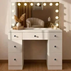 CLP Kaptafel Lerona wit Frame - Hout - wit