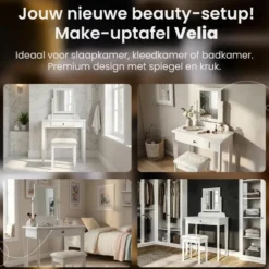 CLP Kaptafel Velia wit Frame - Hout - wit