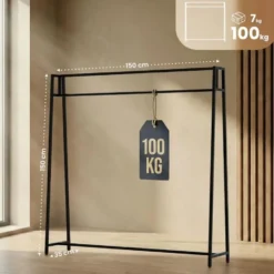 CLP Kledingrek Ingar 150x150x35 cm - zwart