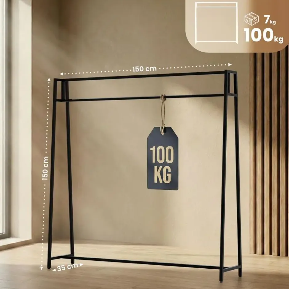 CLP Kledingrek Ingar 150x150x35 cm - zwart