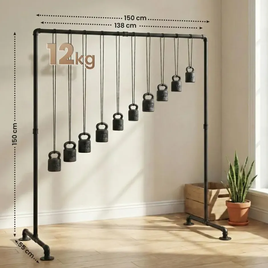 CLP Kledingrek Jersey 150x150x55 cm - zwart