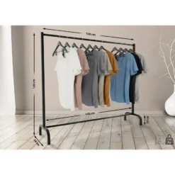 CLP Kledingrek Lara 120x150x38 cm - zwart