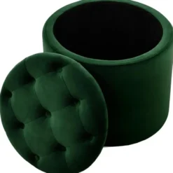 CLP Poef Pantin zwart Frame - Fluweel - groen