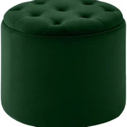 CLP Poef Pantin zwart Frame - Fluweel - groen