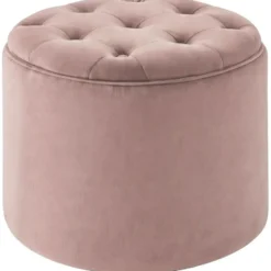 CLP Poef Pantin zwart Frame - Fluweel - rosa