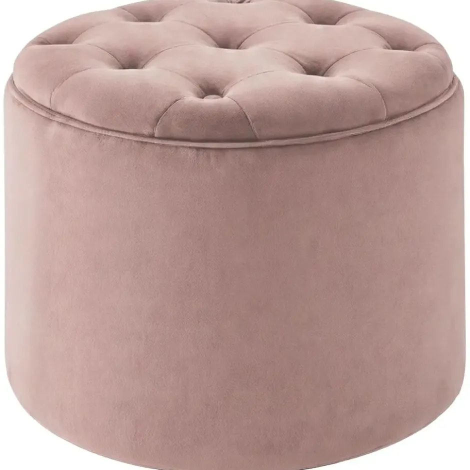 CLP Poef Pantin zwart Frame - Fluweel - rosa