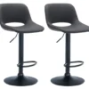 CLP Set van 2 Barkruk Camden mat zwart Frame - Kunstleer - zwart