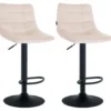 CLP Set van 2 Barkruk Jerry zwart Frame - Fluweel - beige