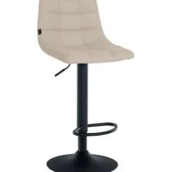CLP Set van 2 Barkruk Jerry zwart Frame - Stof - creme