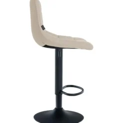 CLP Set van 2 Barkruk Jerry zwart Frame - Stof - creme