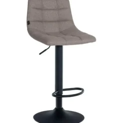 CLP Set van 2 Barkruk Jerry zwart Frame - Stof - grijs