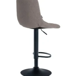 CLP Set van 2 Barkruk Jerry zwart Frame - Stof - grijs