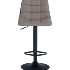 CLP Set van 2 Barkruk Jerry zwart Frame - Stof - grijs