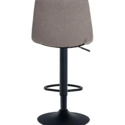 CLP Set van 2 Barkruk Jerry zwart Frame - Stof - grijs
