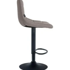CLP Set van 2 Barkruk Jerry zwart Frame - Stof - grijs