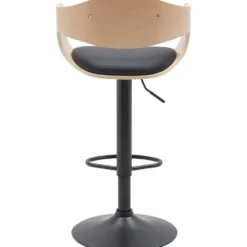 CLP Set van 2 Barkruk Kingston mat zwart Frame - Kunstleer - natura/zwart
