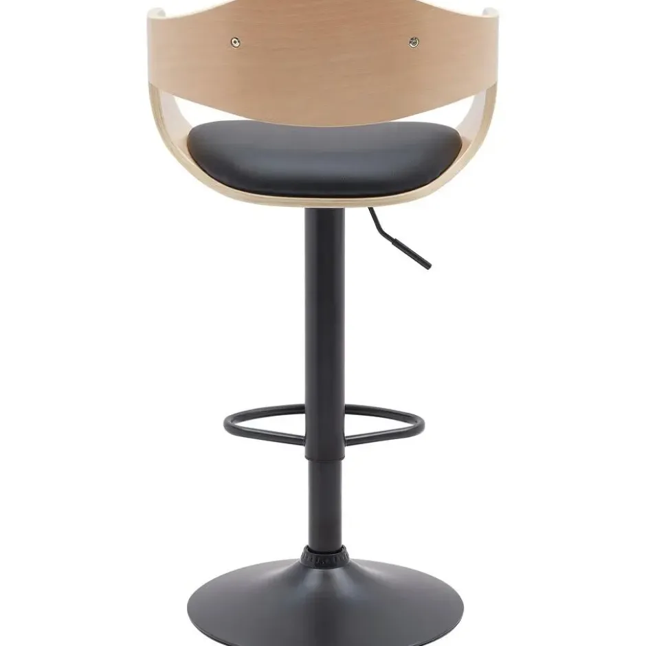 CLP Set van 2 Barkruk Kingston mat zwart Frame - Kunstleer - natura/zwart