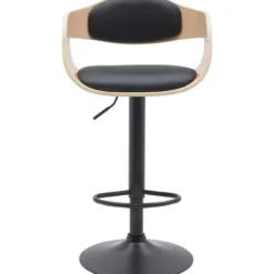 CLP Set van 2 Barkruk Kingston mat zwart Frame - Kunstleer - natura/zwart