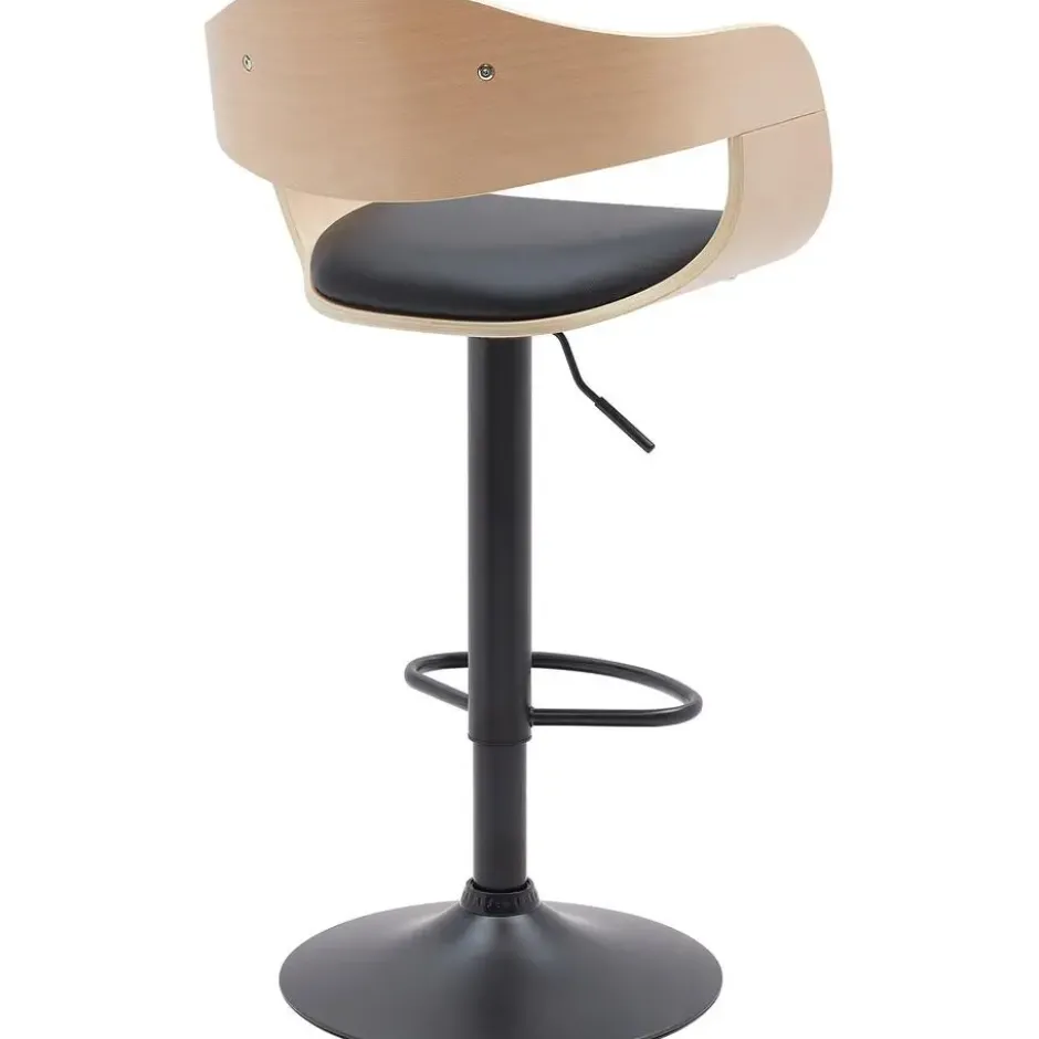 CLP Set van 2 Barkruk Kingston mat zwart Frame - Kunstleer - natura/zwart