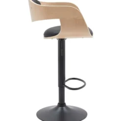 CLP Set van 2 Barkruk Kingston mat zwart Frame - Kunstleer - natura/zwart