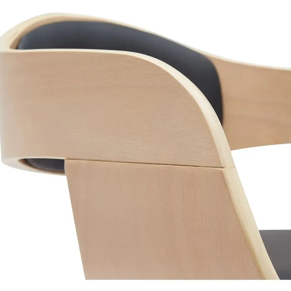 CLP Set van 2 Barkruk Kingston mat zwart Frame - Kunstleer - natura/zwart