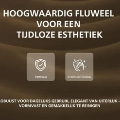 CLP Set van 2 Barkruk Milet Fluweel - bruin