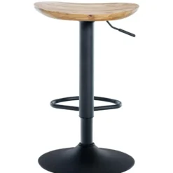 CLP Set van 2 Barkruk Skelde zwart Frame - Hout - natura