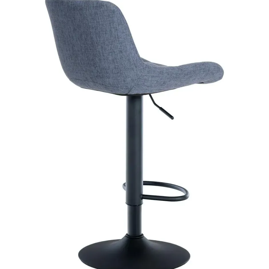 CLP Set van 2 Barkruk Tover zwart Frame - Stof - blauw